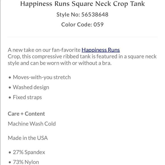 NWOT! FP FREE PEOPLE MOVEMENT Happiness Runs Square Neck Crop Top - Picture 13 of 15